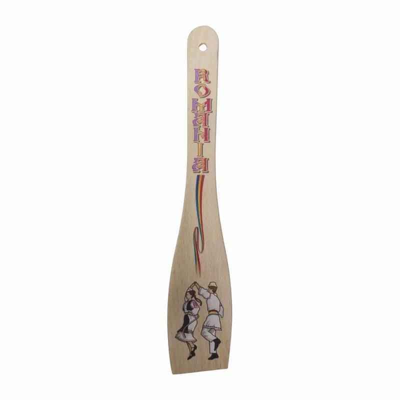 Spatula lemn, port popular romania, suvenir, 30 cm, model 10